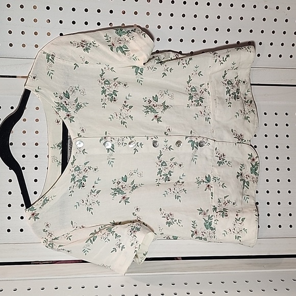 Stonebridge Tops - Stonebridge Size 10 100% Linen Off White Button Up Blouse Vintage